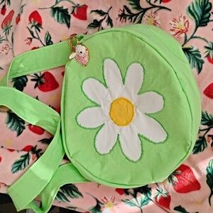 Daisy Crossbody Beauty Bag With Rhinestone Bunny Bag And Key Charm.